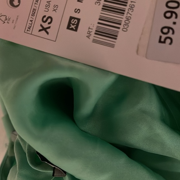 ZARA Mint Green Satin Effect Open Back Midi Maxi Dress $59.90 - Picture 3 of 17